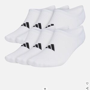 adidas Men's White and Black No-Show Socks